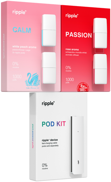 ripple+  POD Starter Kit - rechargeable nicotine-free puffs –  theripplestoreUSA
